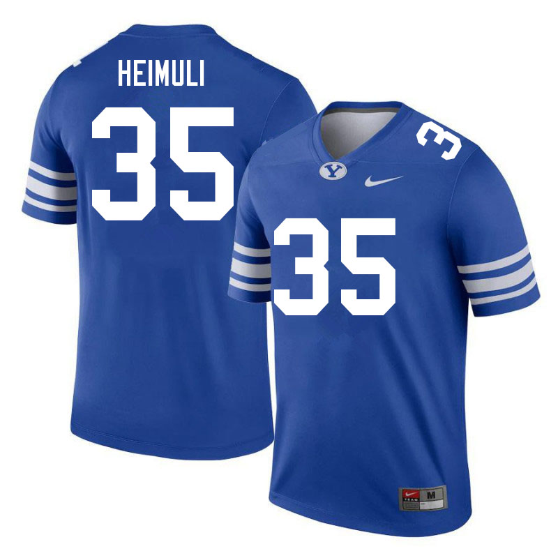 Men #35 Houston Heimuli BYU Cougars College Football Jerseys Sale-Royal